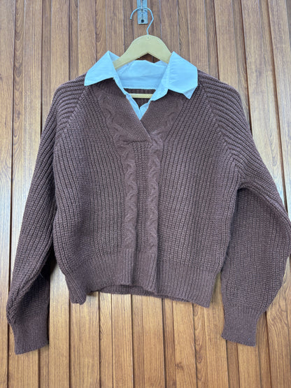 Cozy Collar knitted sweater Top