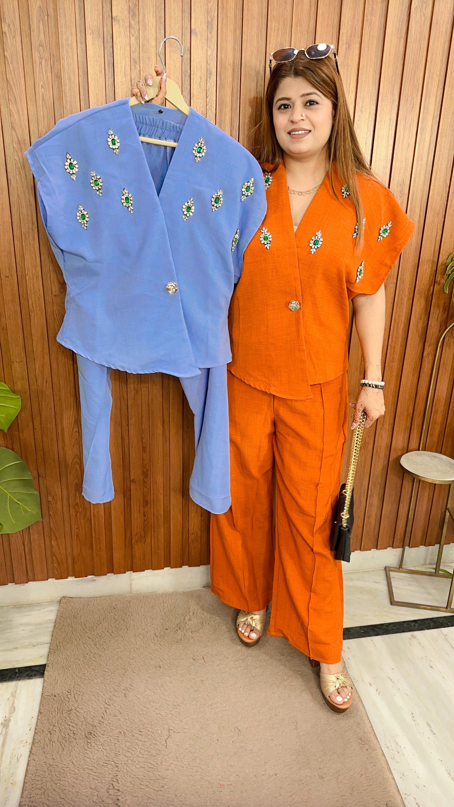 Ruby Cotton Linen Coord set
