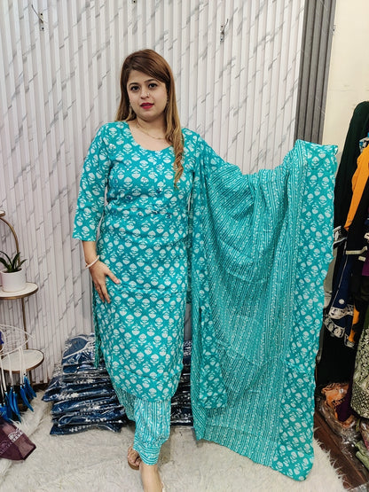 Pure Cotton Block Printed Suit