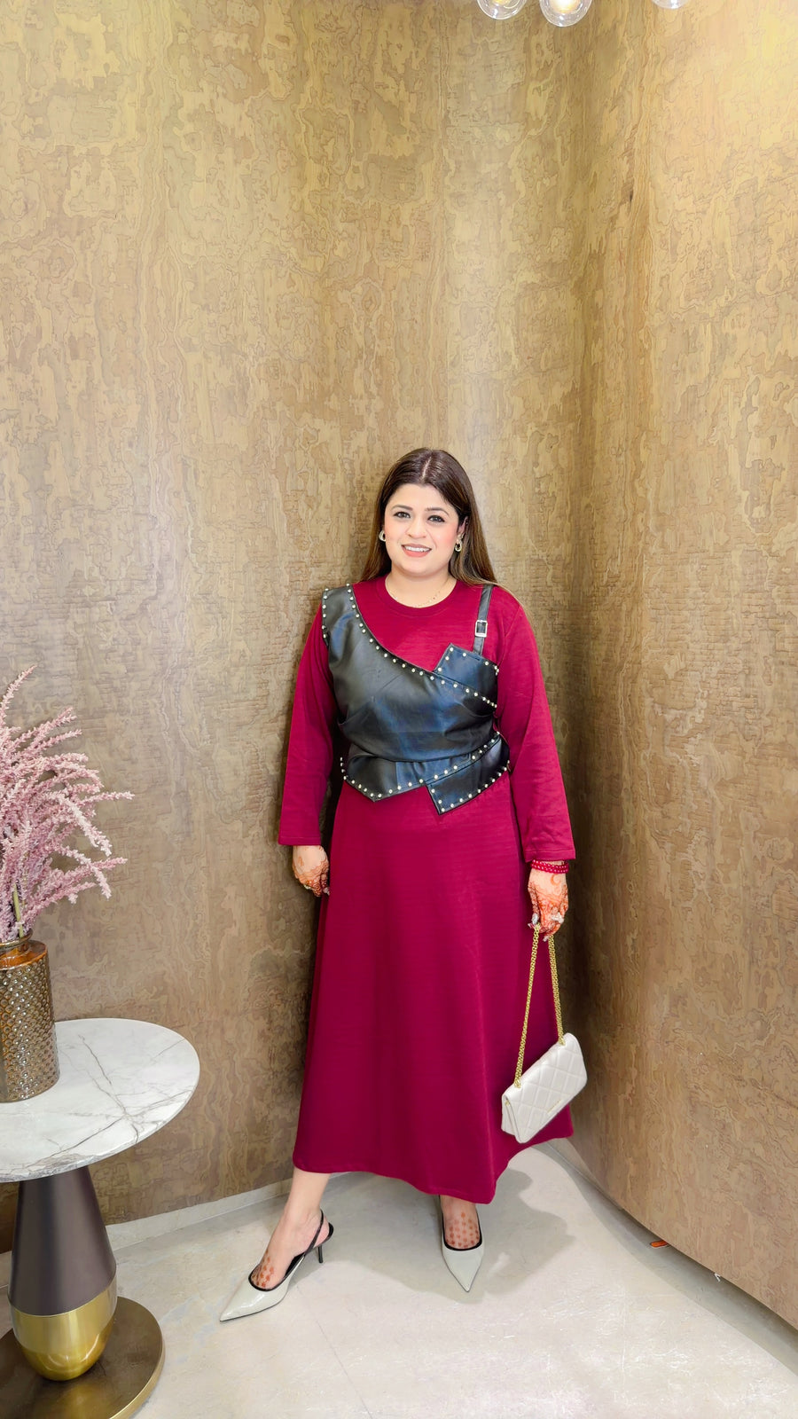 Leather Long dress