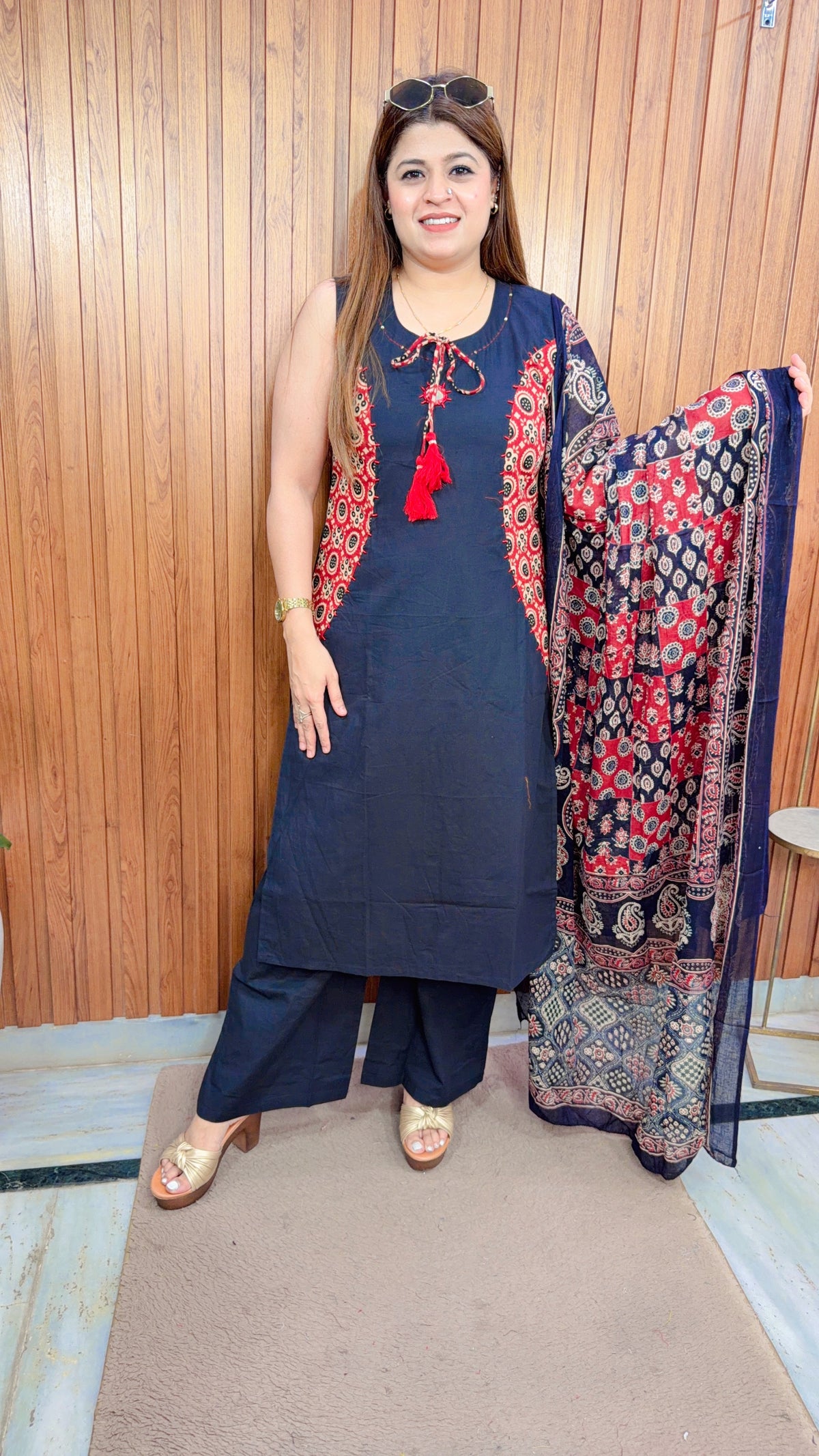 Aleena Cotton Three Piece Suit