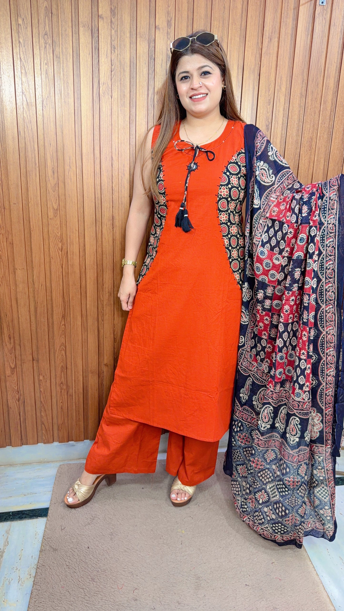 Aleena Cotton Three Piece Suit
