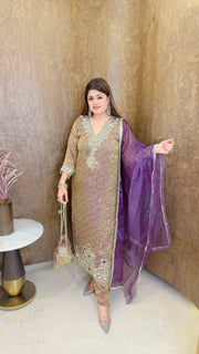 Premium V neck mirror suit set