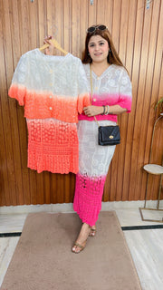 Ombre Beachy Crochet Skirt Set
