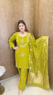 Ruby Noor Suit set with banarasi dupatta
