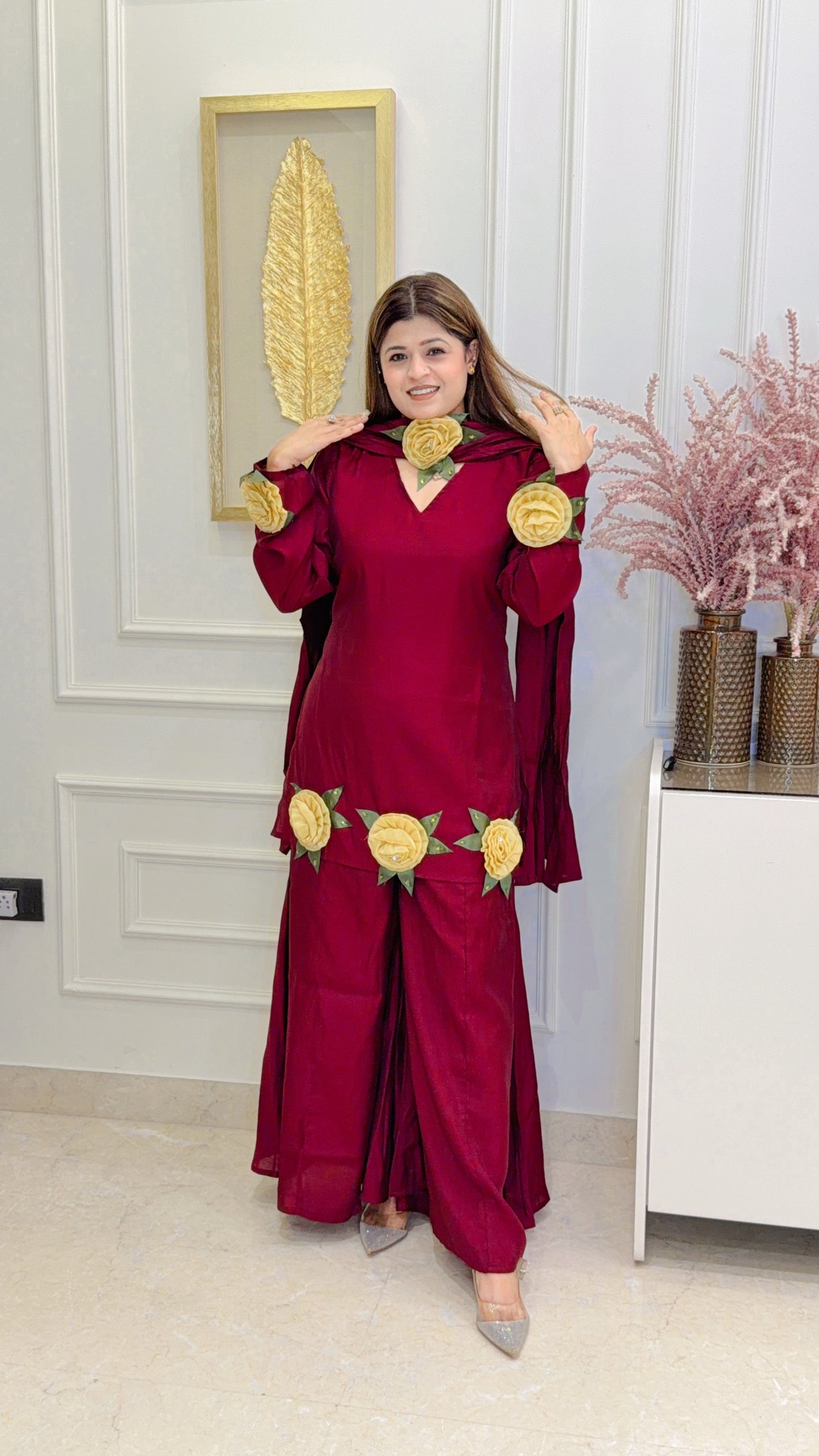 Organza Flower Three Piece Set