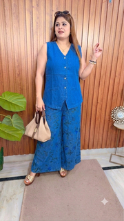 Aaysa Plain Cotton Denim Coord set