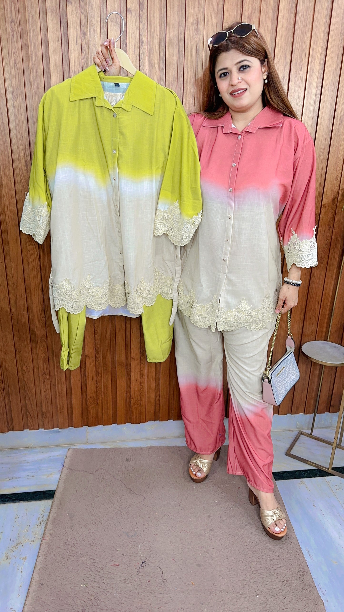 Diava Embroidery Ombre Coord set