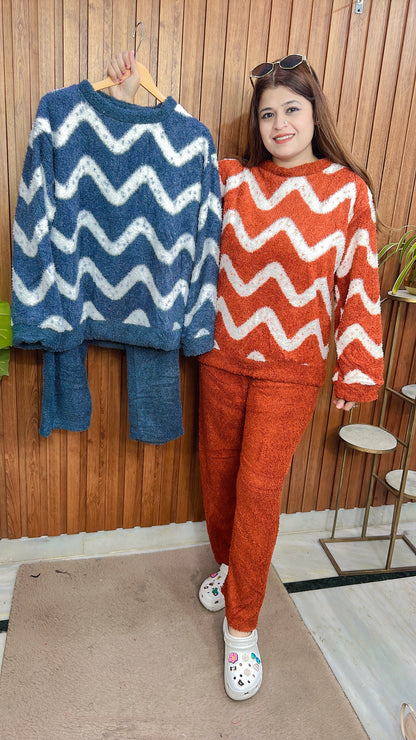 Zigzag Fur Night Suit