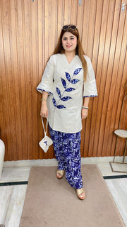 Nida Indigo Farshi Cotton Suit