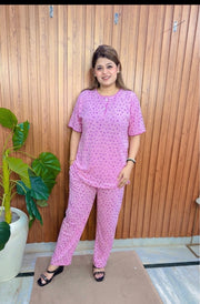 Round Neck Hosiery Printed Night suit