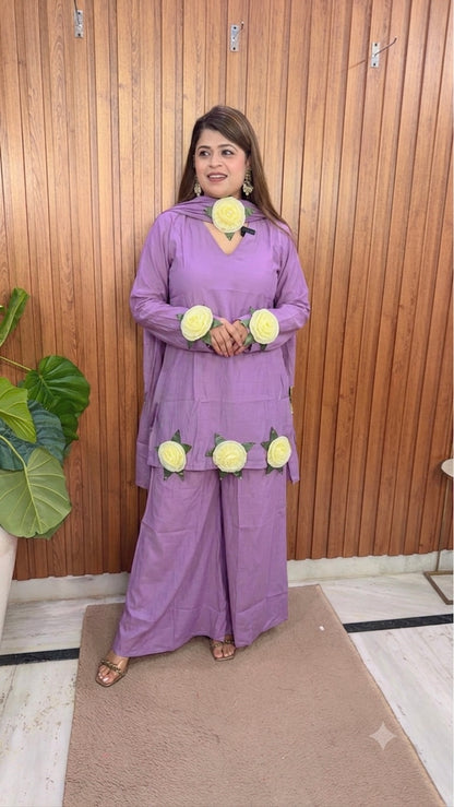 Organza Flower Three Piece Set