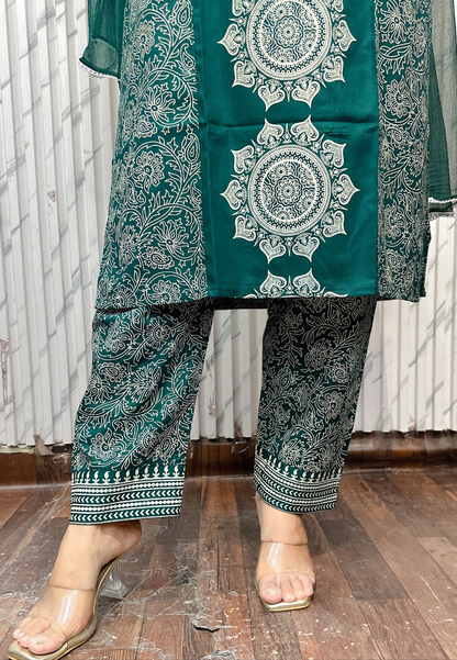 Rangoli Block Print Three Piece Suit