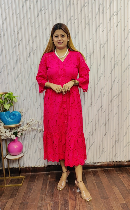 Schiffli Long Dress