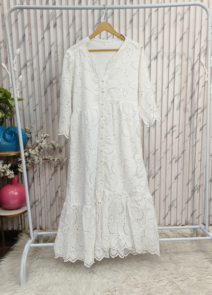 Schiffli Long Dress