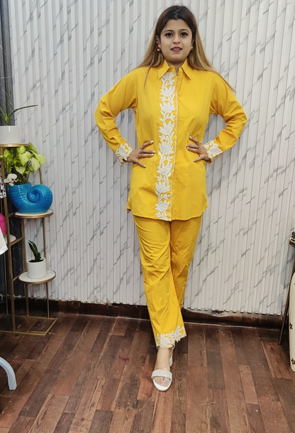 Yellow Kadhai Kurta Set