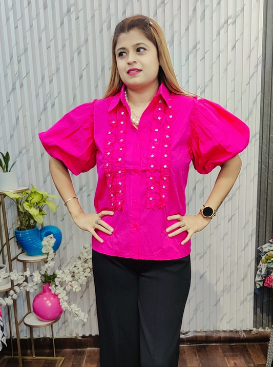 Puff Sleeve Shirt Top