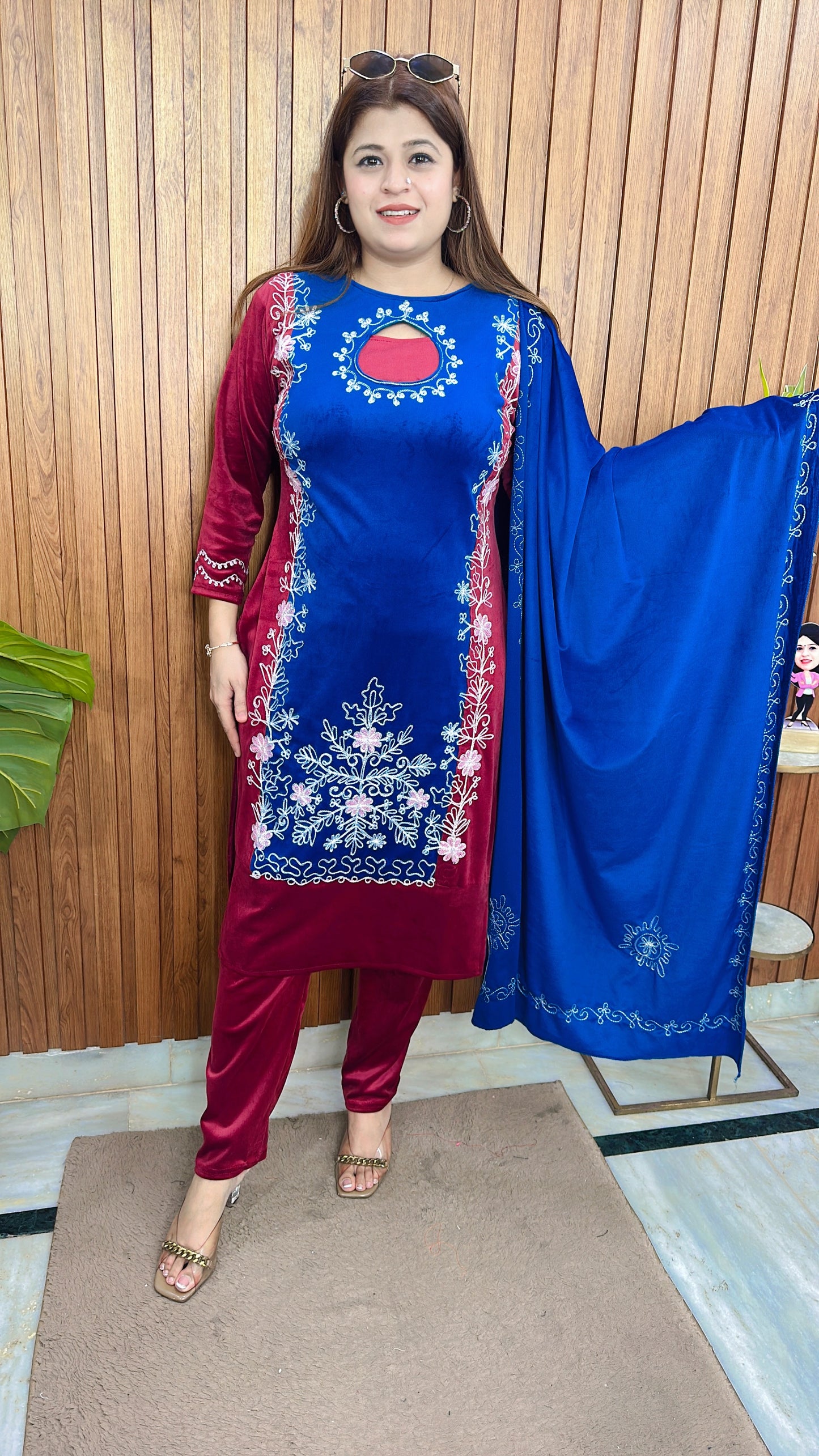 Royal Aari Work Velvet Suit