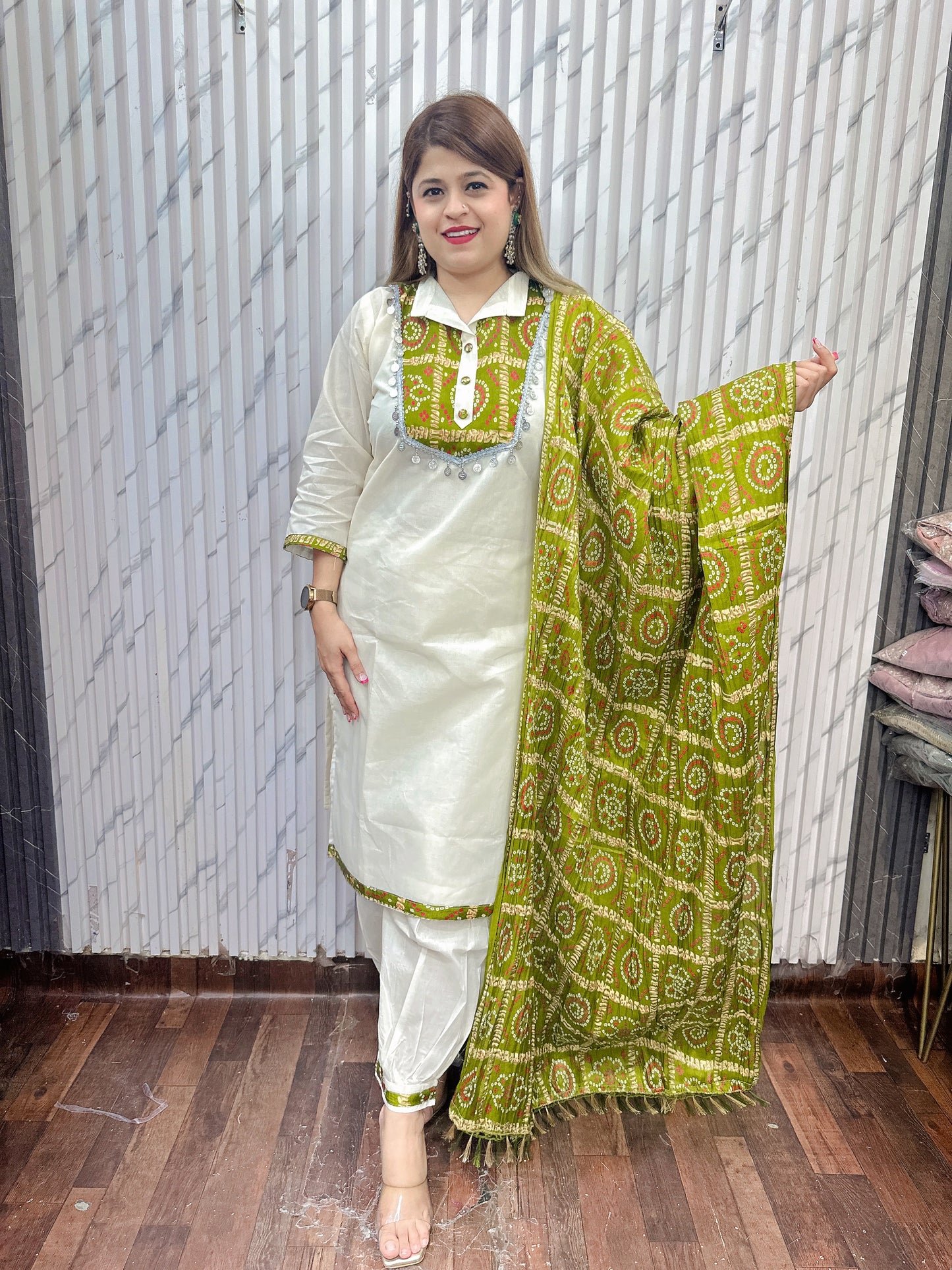 Bandhej Afgani Suit