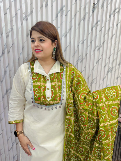 Bandhej Afgani Suit