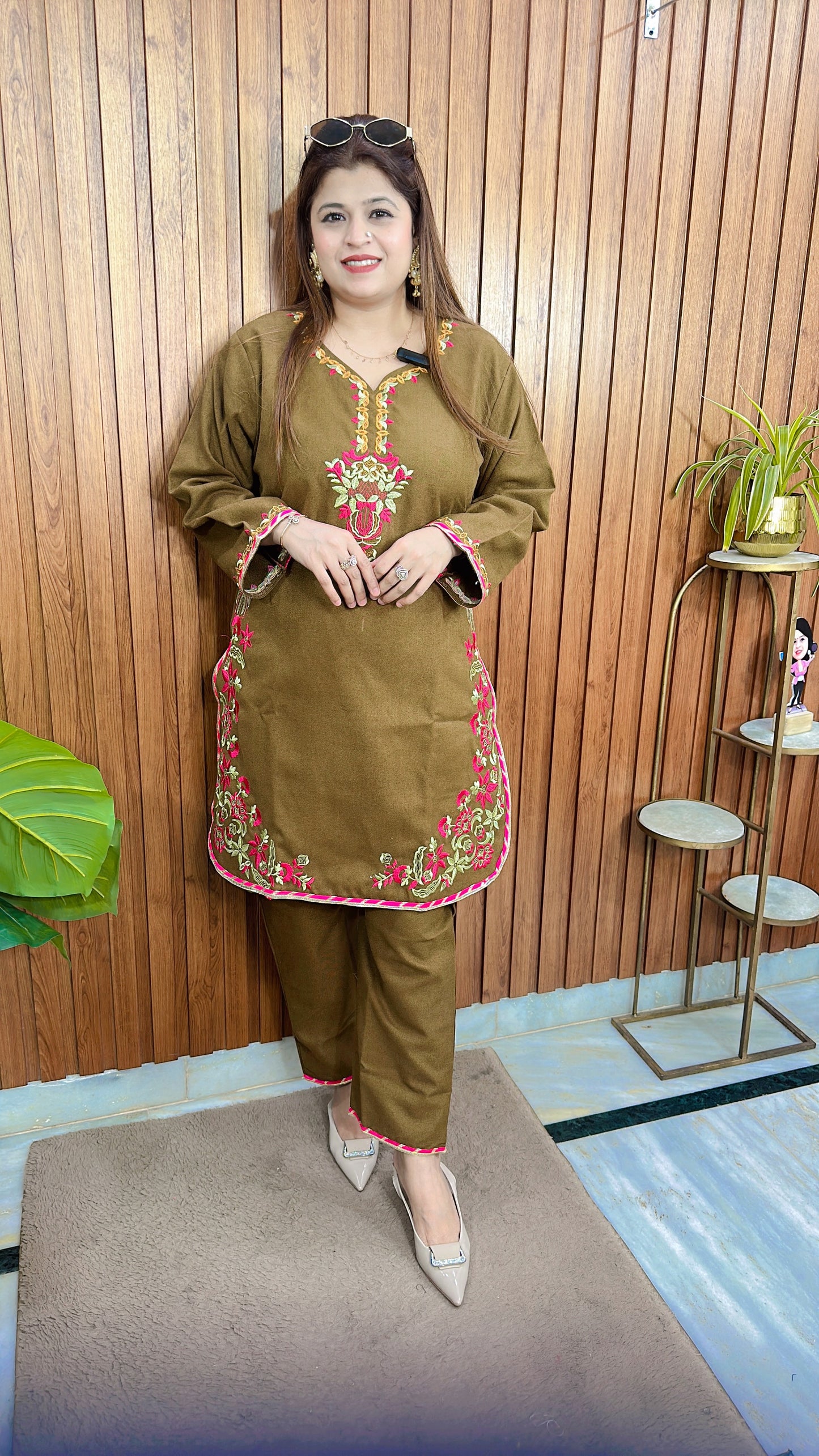 Pashmina Embroidery C Cut Kurta Set