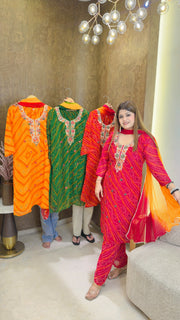 Phoolkari Bandhani suit set