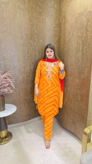 Phoolkari Bandhani suit set