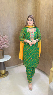 Phoolkari Bandhani suit set