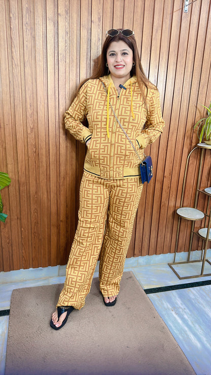 Imported Knitted Zipper Coord Set