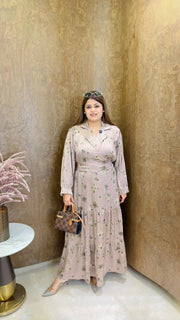 Floral printed dress with belt