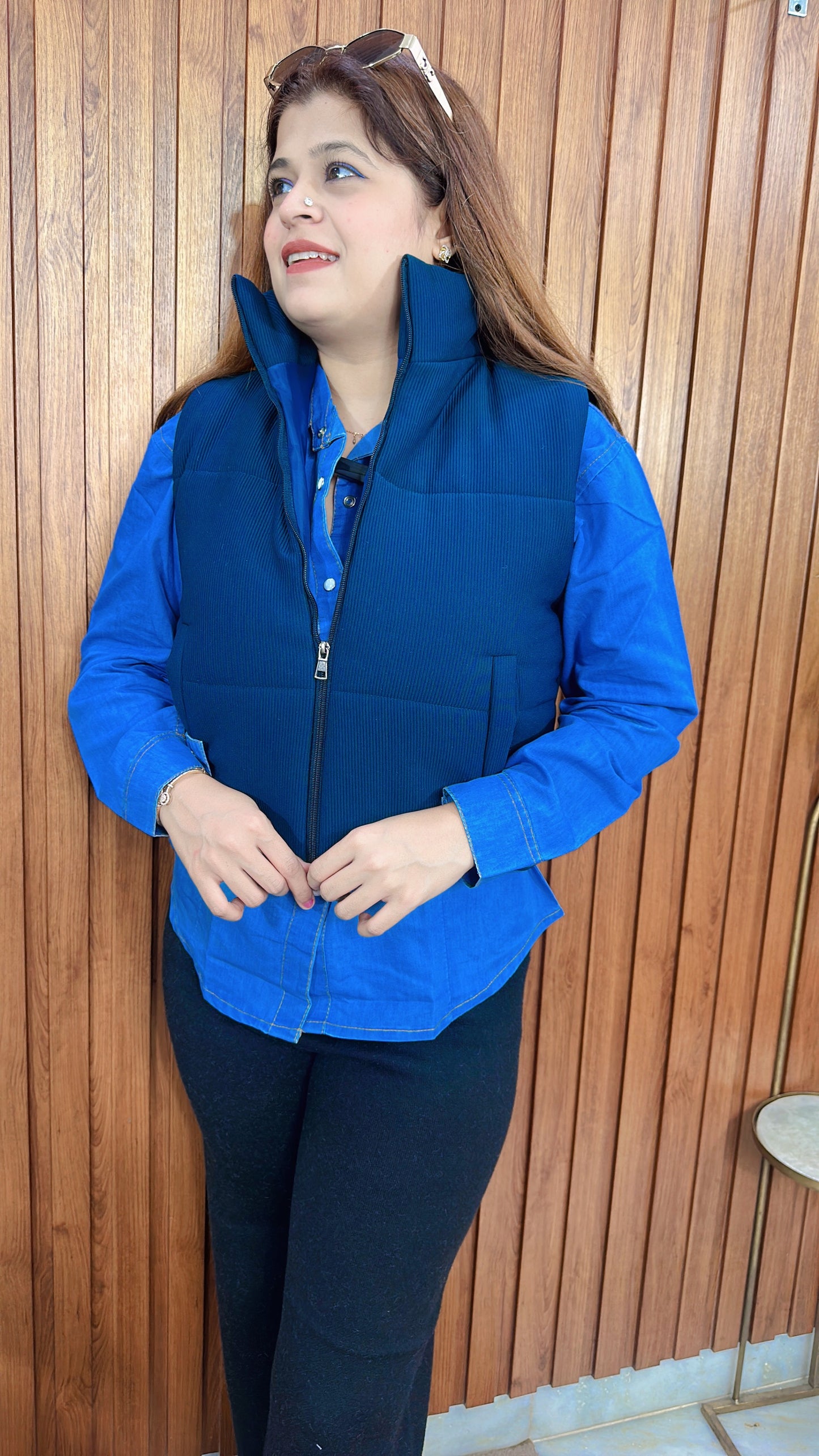 Cotrise Cut Sleeves Quilted winter Jacket