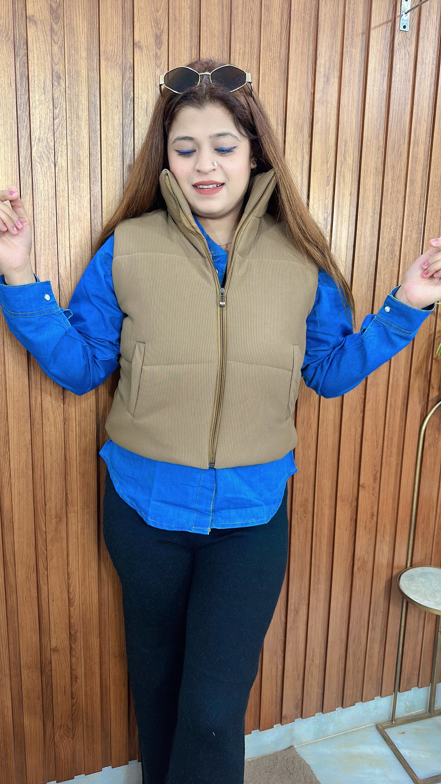 Cotrise Cut Sleeves Quilted winter Jacket