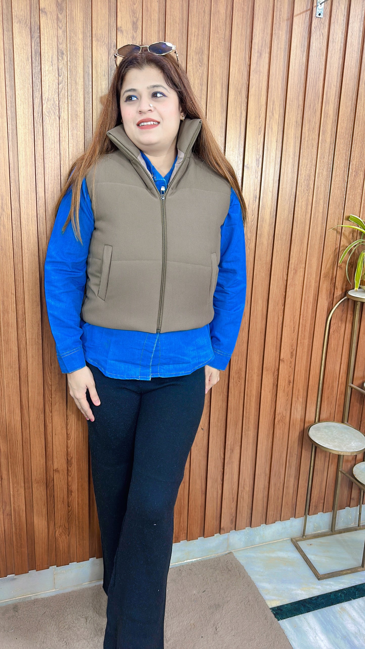 Cotrise Cut Sleeves Quilted winter Jacket