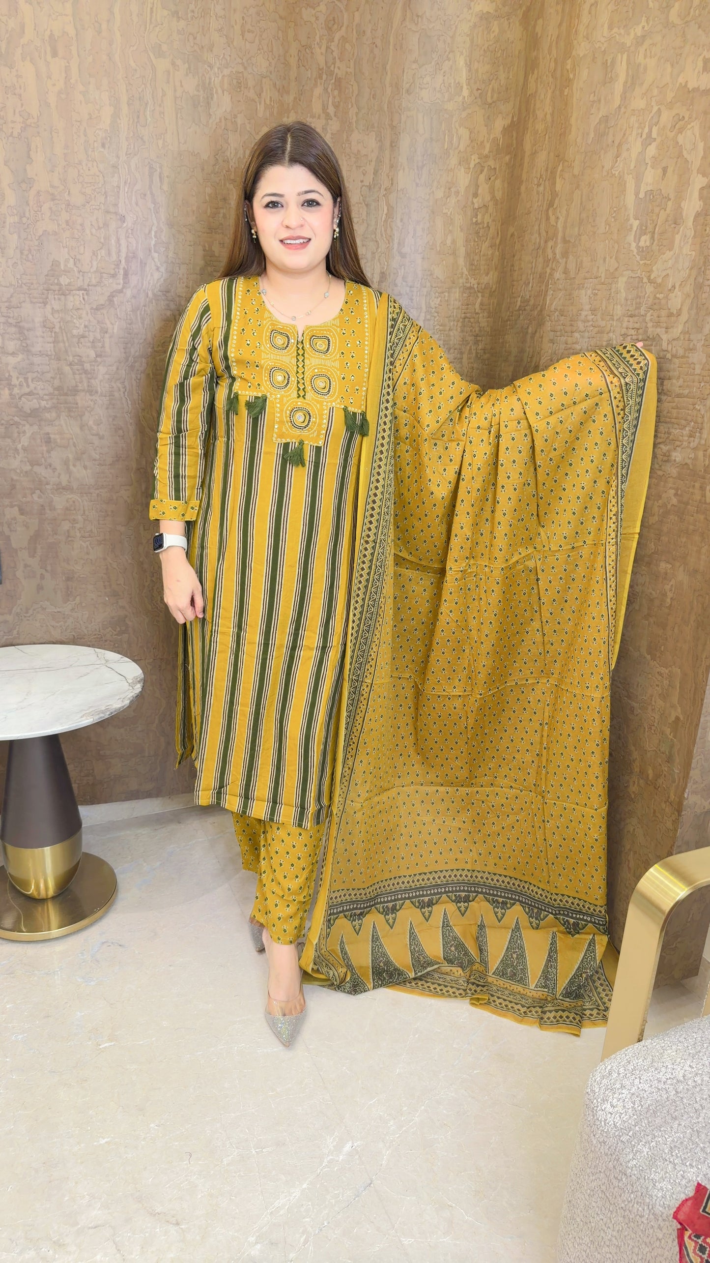 stripes three-piece suit set