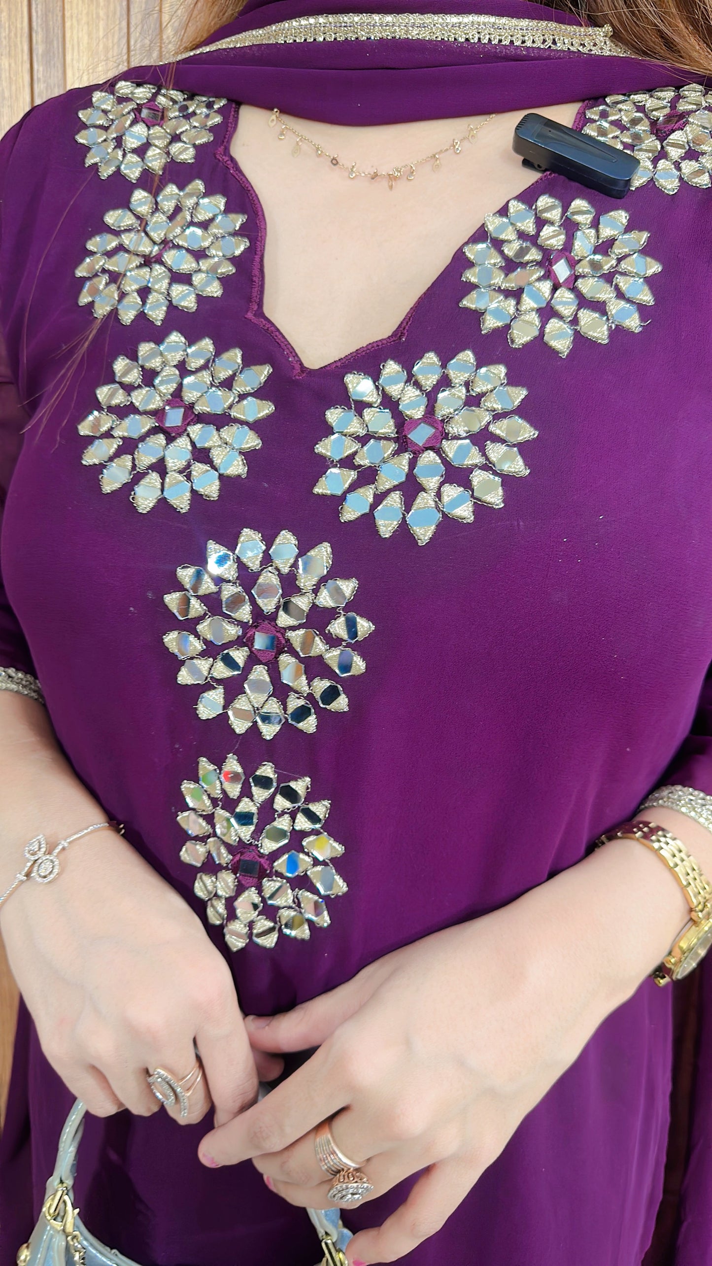 Mirror Glow Georgette Suit