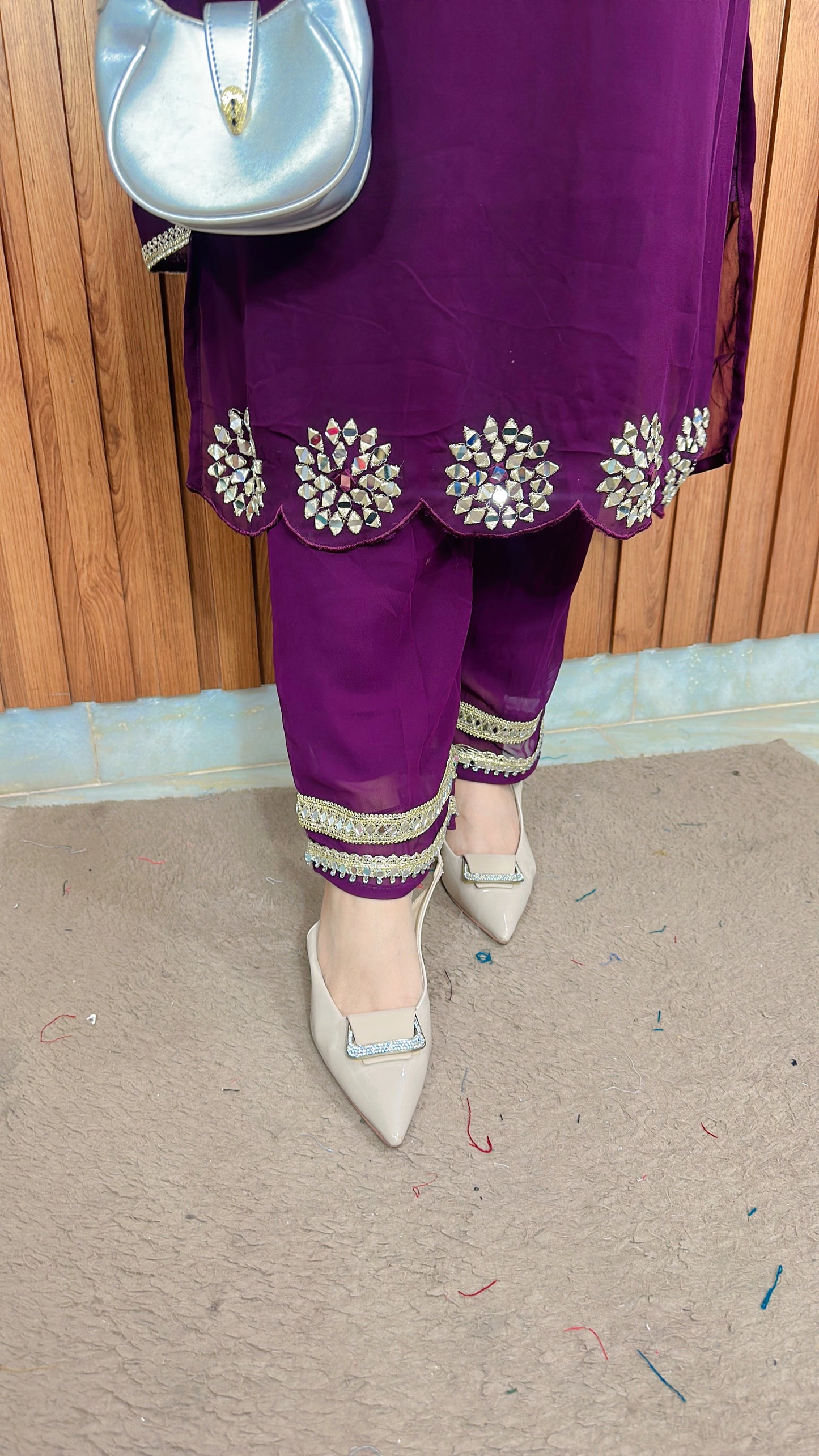 Mirror Glow Georgette Suit