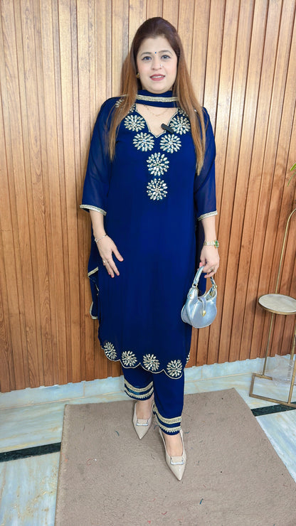 Mirror Glow Georgette Suit