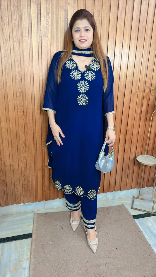 Mirror Glow Georgette Suit