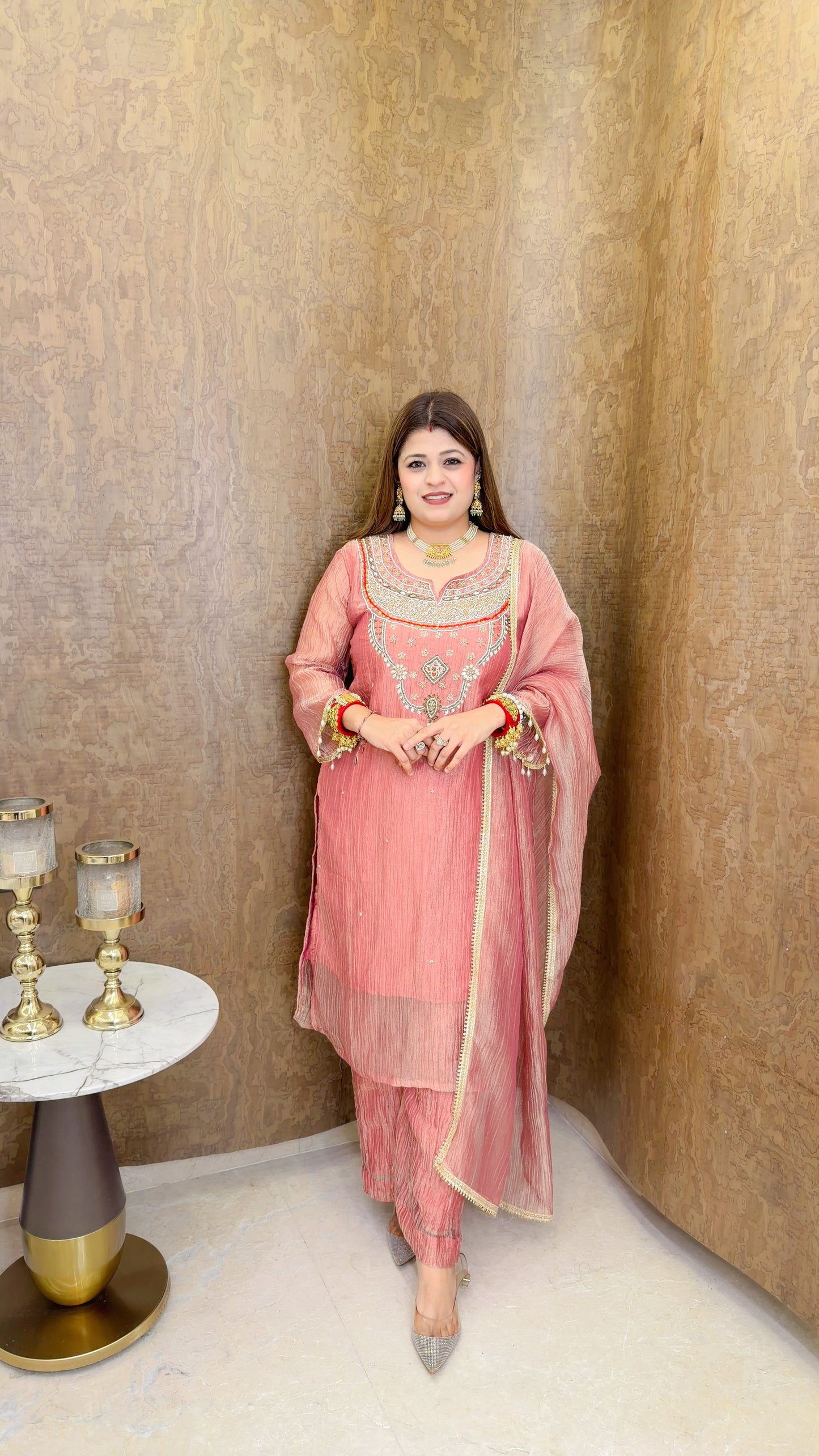 Gulnaar mirror three piece suit set