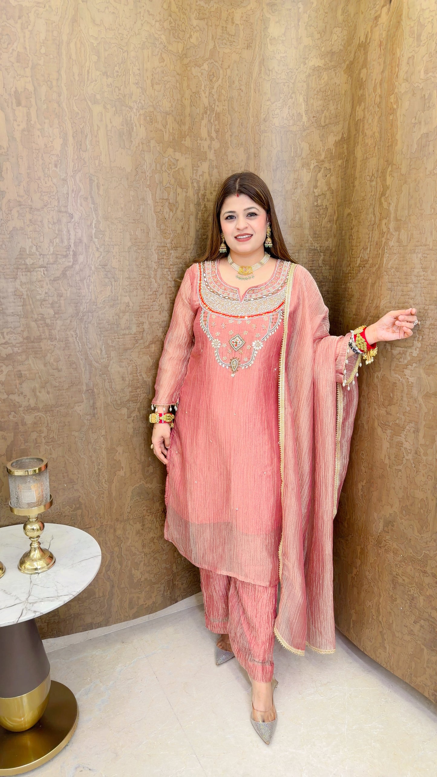 Gulnaar mirror three piece suit set