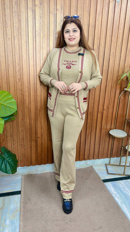 Classy Knitted Three Piece Coord set