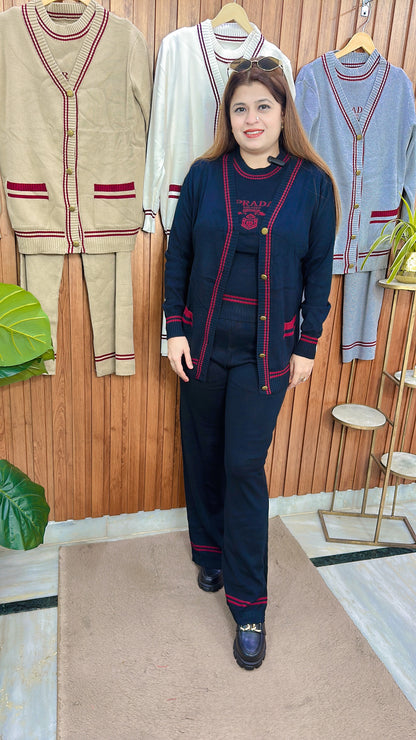 Classy Knitted Three Piece Coord set