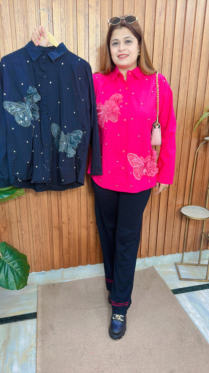 Organza Butterfly Cotton Shirt