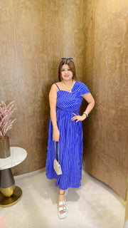 Premium one shoulder stripe dress