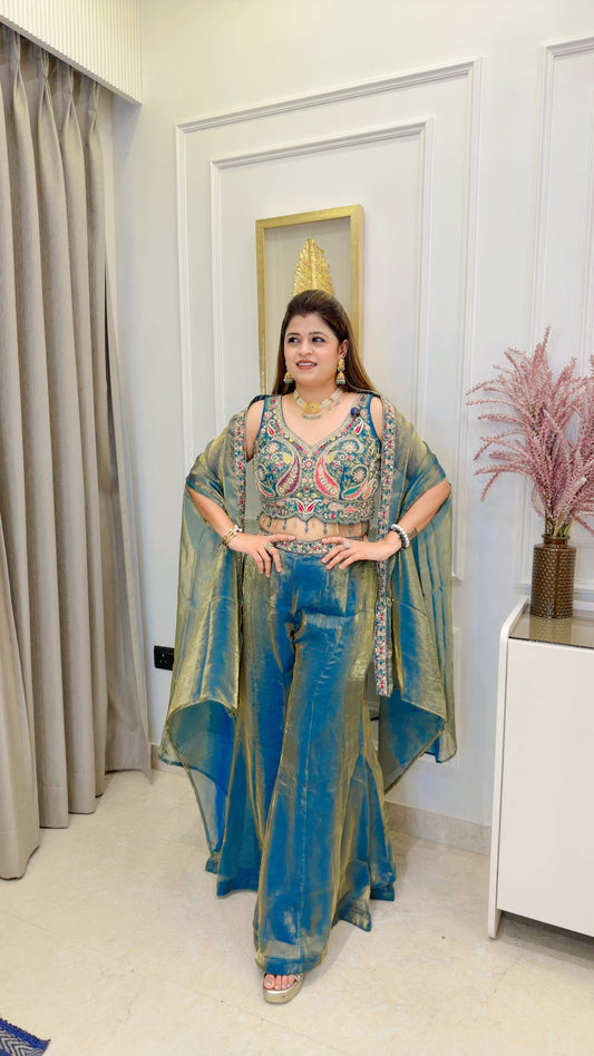 Gul-e-Bahar three piece shrug  set
