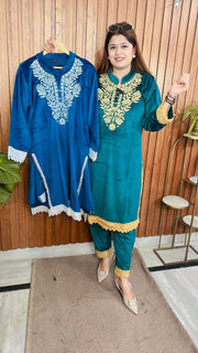 Pakistani velvet kurta set