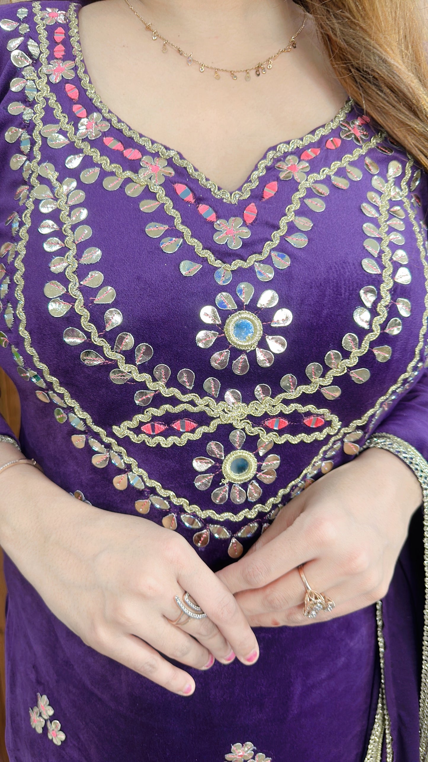 Gota patti Velvet Suit