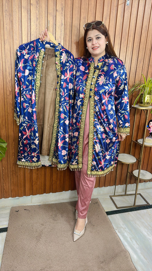 Digital Velvet Shrug Kurta Set