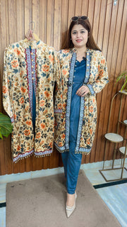 Digital Velvet Shrug Kurta Set