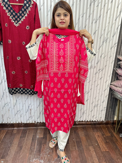 Gulabo Block Print Cotton Suit